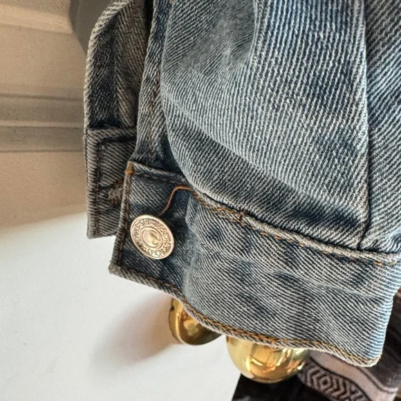Cropped Distressed Blue Denim Jacket - Picture 8 of 8
